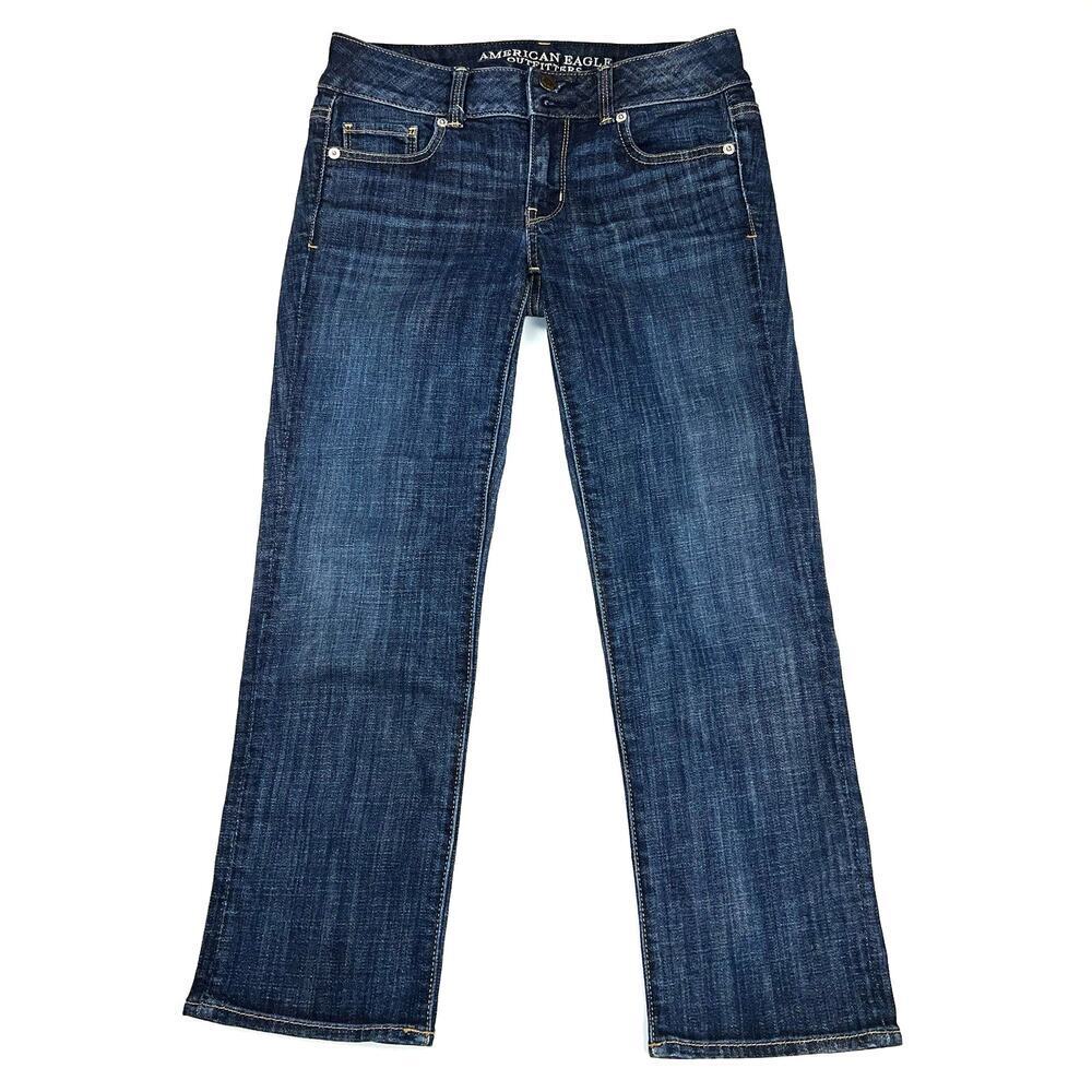American Eagle Outfitters Artist Crop Mid Rise Stretch Jeans Five Pocket Size 2